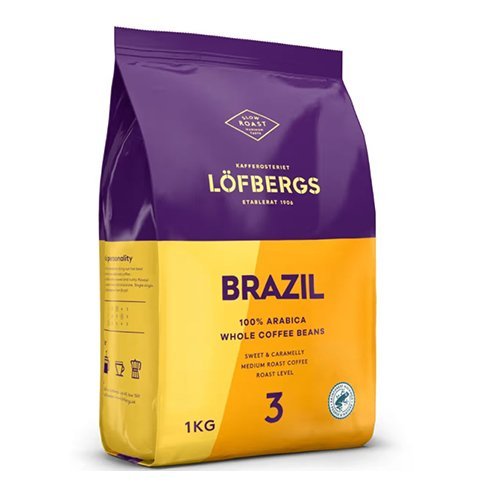 Lofbergs-Brazil-kavos-pupeles-1-kg Löfbergs Brazil kafijas pupiņas, 1kg - Image 1